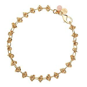 Jane Win In a Knot Chain with Rose Quartz Bead - 18"